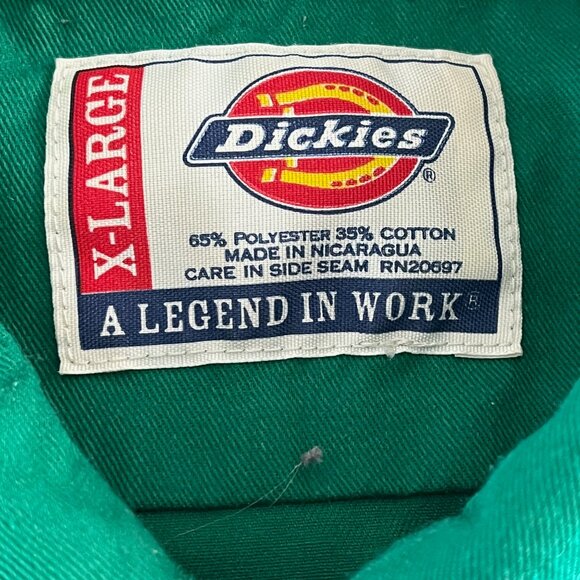 DICKIES‎ VTG WORK WEAR Green Y2K 90s BUTTON UP T SHIRT MENs SZ XL X Large GUC - Picture 6 of 6